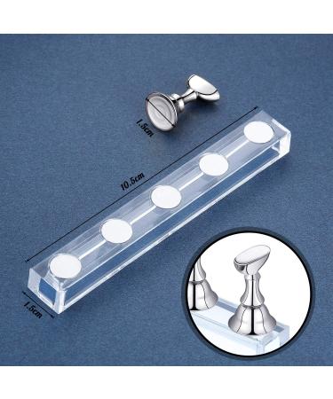 4 Sets Acrylic Nail Display Stand Nail Holder Magnetic Nail Practice Stand Fingernail DIY Nail Design Stand for False Nail Manicure Tool (Silver) - Buy Online on GoSupps.com