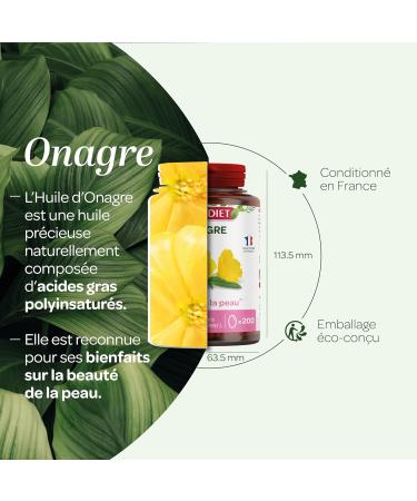 SUPERDIET Evening primrose oil Skin beauty Herbal medicine Packaged in France 200 capsules - Buy Online on GoSupps.com