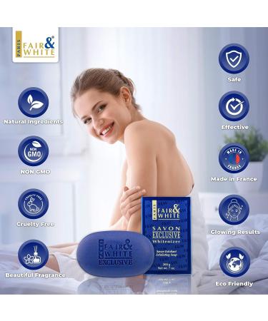 FAIR & WHITE Exclusive Exfoliating Soap 200g/7oz - Moisturizing Bar for Face & Body - Buy Online on GoSupps.com