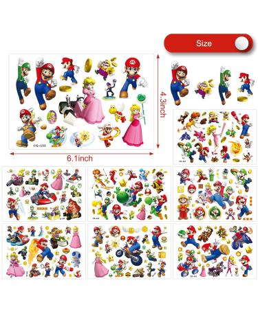 8 Sheets Mario Temporary Tattoos Stickers - Birthday Party Supplies & Decorations for Boys and Girls | School Classroom Rewards & Party Favors - Buy Online on GoSupps.com