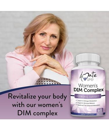 Women's DIM Complex 150mg with Bioperine for Menopause & Hormonal Balance - 60 Capsules - Made in USA by Amate Life - Buy Online on GoSupps.com
