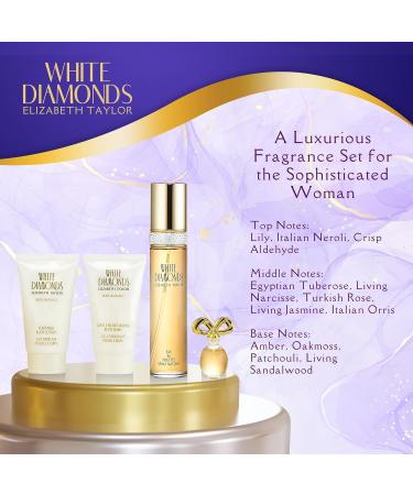 Elizabeth Taylor White Diamonds Perfume for Women Gift Set - 4 PC 1.7 Fl. oz 1.7 Fl Oz (Pack of 4) - Buy Online on GoSupps.com