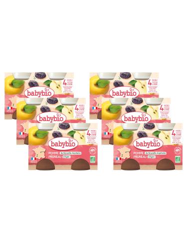 BABYBIO - Petits Pots Pomme Pruneau - 4+ mois - 2x130g - Lot de 6 - BIO Pruneau d'Agen 130 g (Lot de 12)