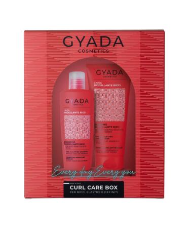 GYADA COSMETICS GYADA COSMETICS CURL CARE BOX Gift Set for Curly Hair Shampoo and Conditioner Aloe Vera Juice Flaxseed Oil Coconut Argan & Jojoba 250ml + 200ml