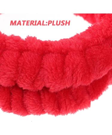FRCOLOR Watermelon Headband Cute Make Up Plush Soft Stretch Fuzzy 7.47X5.50in Red Coral Fleece Plush Makeup Spa Hairband for Women Girls - Buy Online on GoSupps.com