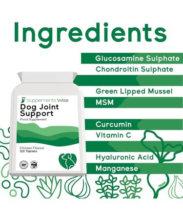Senior Dog Joint Supplements - Glucosamine & Chondroitin - Pain Relief & Mobility Support - 120 Chicken Flavour Tablets - Buy Online on GoSupps.com