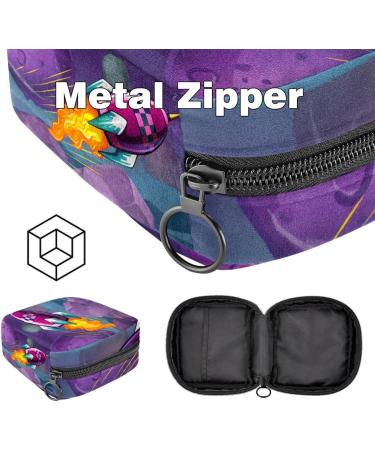 Javenproeqt Portable Women's Binding Bags | Menstrual Cup Pocket & Pads | Ideal for Teenage Girls | Stylish Purple Rocket Design - Buy Online on GoSupps.com