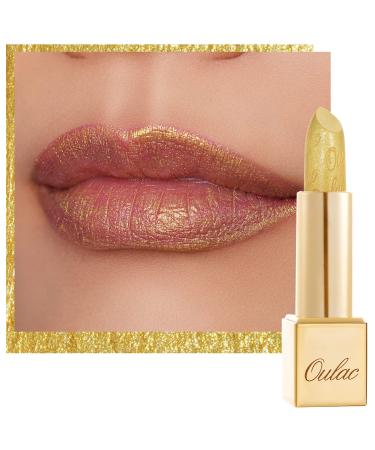 Oulac Metallic Shine Lipstick  High Impact Lipcolor with Moisturizing Creamy Formula  Long Lasting  Vegan & Cruelty-Free  Full-Coverage Lip Color 4.3 g/0.15 oz  Celebration(18)