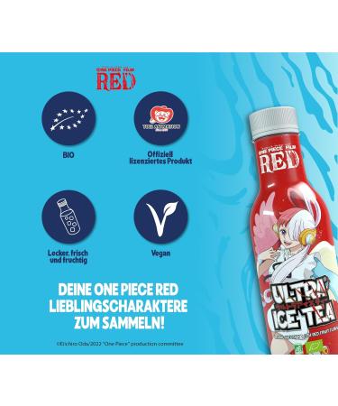 Ultra Ice Tea Bio Iced Tea - Vegan Fruity Hibiscus Tea with Uta Character - 500ml Disposable Red - Buy Online on GoSupps.com