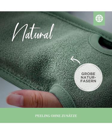 Lowell Exfoliating Peeling Gloves Set - 2 Body & Face Hammam Gloves Bonus Peeling Guide & Suction Cups - Green - Buy Online on GoSupps.com