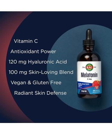 KAL Melatonin 3mg DropIns Fast Acting Sleep Aid Melatonin Drops for Calming Relaxation and Healthy Sleep Cycle Support Natural Raspberry Flavor 60 Day Guarantee Approx. 88 Servings 3 fl oz - Buy Online on GoSupps.com