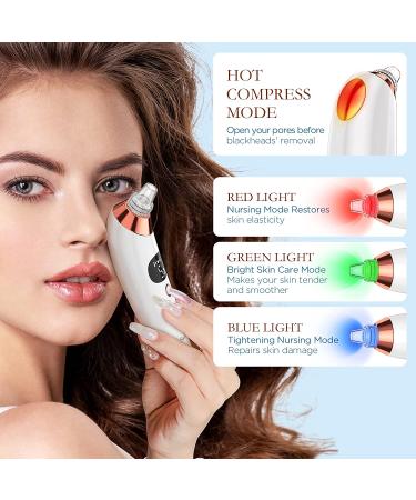 Blackhead Remover Vacuum Pore Cleaner with 5 Suction Power & 5 Probes - Electric USB Rechargeable Extractor for Facial Acne, Whitehead, and Comedone Removal - Includes Hot Compress & 3 Beauty Lamps - Siyaluens Model2 - Buy Online on GoSupps.com