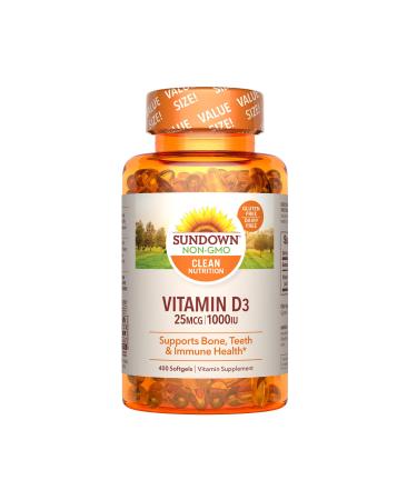 Sundown Naturals Vitamin D3 25 mcg (1000 IU) 400 Softgels