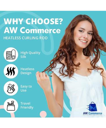 AW COMMERCE Heatless Curling Rod Headband Set - Complete Kit with Hair Curler, Clip, Scrunchies & Comb - Pink - Buy Online on GoSupps.com