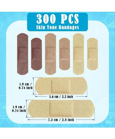 300 Pcs Skin Tone Fabric Bandages - Adhesive Variety Pack for Kids and Adults - Protect Cuts, Scrapes, Scratches - Inclusive 3 Colors, 2 Sizes - Buy Online on GoSupps.com
