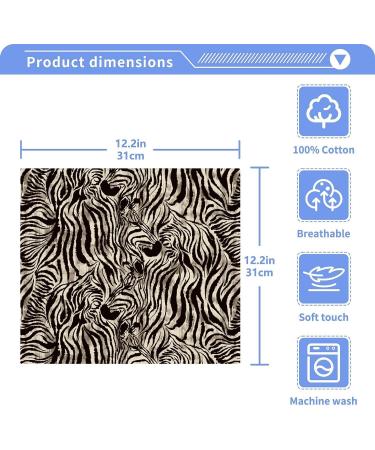 SUABO Leopard Cotton Washcloths Set - 6 Pack 12x12 Inch Absorbent Face Cloths for Bathroom, Spa, Kitchen - Quick Drying Fingertip Towels with Leopard Spot Zebra Design - Buy Online on GoSupps.com