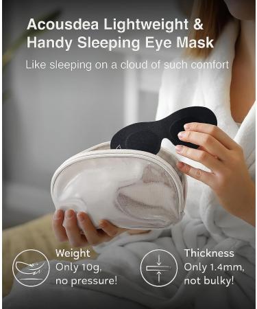 Acousdea No Strap Sleeping Eye Mask for Men and Women - 100% Light Block-Out, Comfortable & Soft - Ideal for Side-Sleepers & Travel - Zero Pressure Eye Mask (Medium) - Buy Online on GoSupps.com