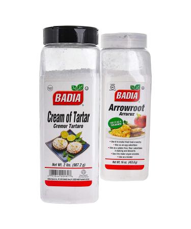 Badia Arrowroot and Cream of Tartar Seasoning Bundle (Set of 2) | Gluten-Free Baking Flour Substitute with Penguin Measurements Card - Buy Online on GoSupps.com