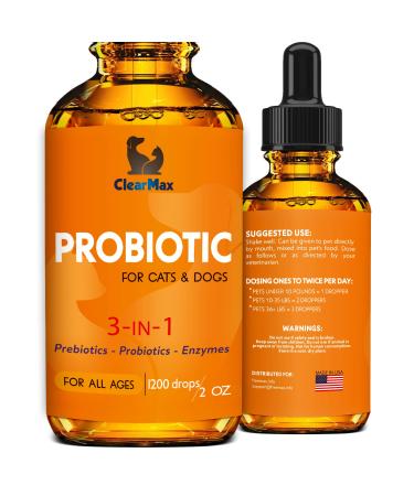 Probiotics for Dogs - Cat Probiotic - Great Dog Probiotics and Digestive Enzymes for Pet - Dog Digestive Enzymes & High Quality Prebiotic - Canine Probiotic - Probiotics for Cats - Puppy Probiotic