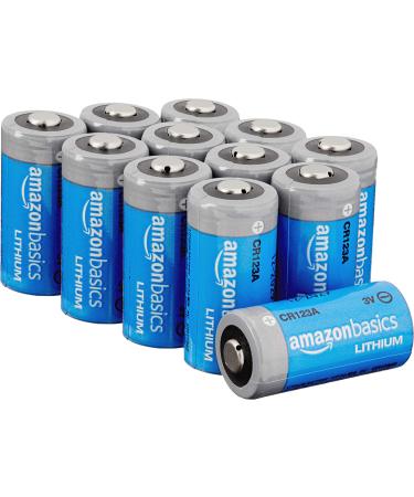 Amazon Basics CR123A 3 Volt Lithium Batteries, 1550 mAh, 10-Year Shelf Life, Value Pack, 12 Pack