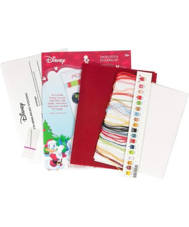 Mickey Mouse Christmas Stocking Cross Stitch Kit | 14 Count White Aida Cloth | 10''L - Buy Online on GoSupps.com