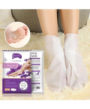Foot Peel Mask 2 Pack - Natural Exfoliating Treatment for Cracked Heels & Calluses | Removes Dead Skin for Baby Soft Feet - Lavender - Buy Online on GoSupps.com