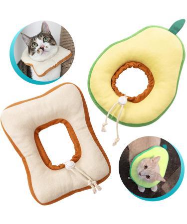 Frienda 2 Pieces Adjustable Cat E-Collar Cat Elizabeth Collar Cute Toast Neck Cone Collar Adjustable Cat Cone Collar with Soft Edge for Kitten and Cats - Buy Online on GoSupps.com