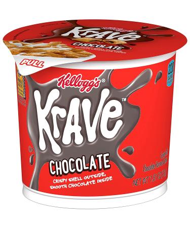 Kellogg's Krave Breakfast Cereal Cups - Chocolate Kids Snacks with 7 Vitamins & Minerals | 22.4oz (12 Cups) - Buy Online on GoSupps.com