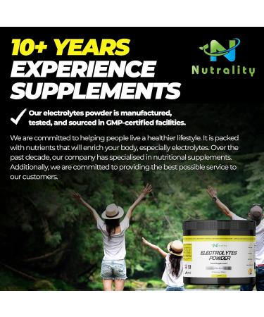 Nutrality Electrolytes 350g Powder - Refreshing Lemon Flavor | 50 Servings, No Sugar, Magnesium, Keto, Recovery - Paleo & Vegan Friendly - Buy Online on GoSupps.com