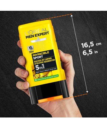  L'Oreal Paris Men Expert L'Or al Paris Men Expert 5-in-1 Shower Gel for Men Cleansing Body Hair and Face Invincible Sport Campher 1 x 300 ml - Buy Online on GoSupps.com