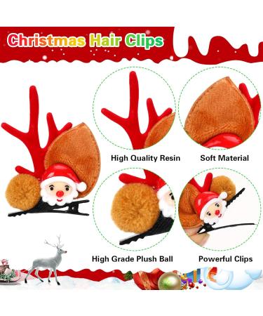 JUNEBRUSHS 6 Pairs Christmas Hair Clips Accessories Cute Reindeer Antlers Headband Ears Headdress Hairpins Antlers Christmas Tree Hat Hair Barrettes for kids - Buy Online on GoSupps.com