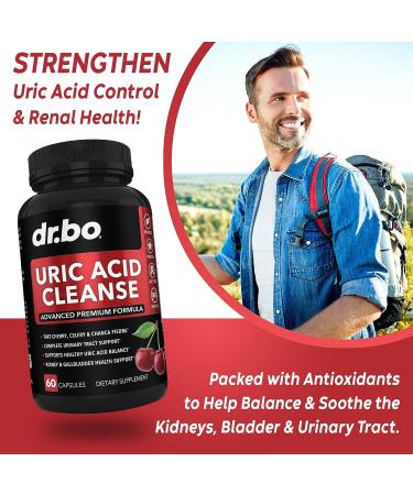 Uric Acid Cleanse Support Supplement with Chanca Piedra, Celery & Tart Cherry Extract - Joint Relief Control - Uric Acid Reducer Capsules - Buy Online on GoSupps.com