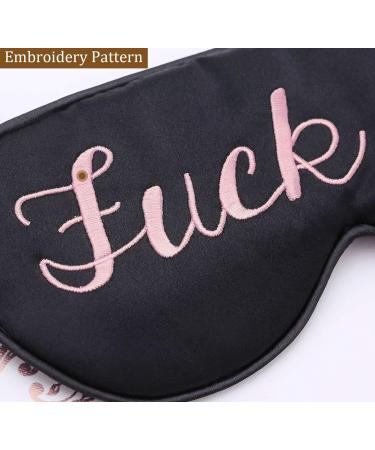 Mulberry Silk Funny Sleeping Eye Mask - Adjustable Head Straps - Black - Buy Online on GoSupps.com