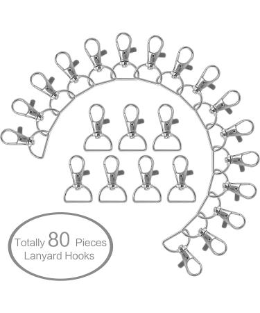 80 Pack Silver Lanyard Swivel Snap D Ring Hooks for Crafts and Purse Hardware (1.5 L X 0.75 W) - Buy Online on GoSupps.com