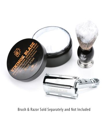 VIKINGS BLADE Luxury Shaving Cream - Black Ocean Scent Silky Smooth & Refreshing Foaming Shave Cream for a Clean Close Shave - Buy Online on GoSupps.com