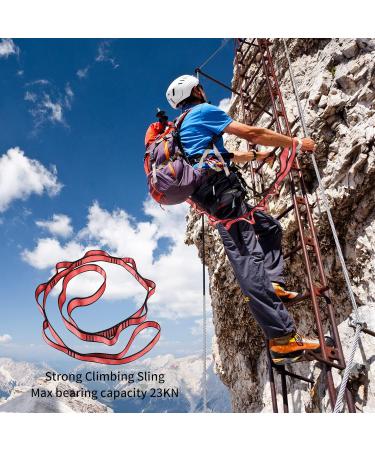 Buy Adjustable Daisy Chains - Yoga Hammock Extension Straps | 8-Loop Nylon Climbing Loops for Aerial Yoga & Fitness - Red - Buy Online on GoSupps.com