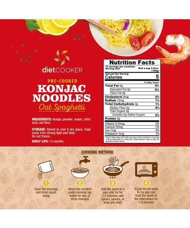(Pack of 6) DIET COOKER Premium Konjac Noodles - Keto & Vegan Friendly, Odor Free, Low Calorie Pasta, Zero Net Carbs - Healthy Diet Food 9.52 oz - Buy Online on GoSupps.com