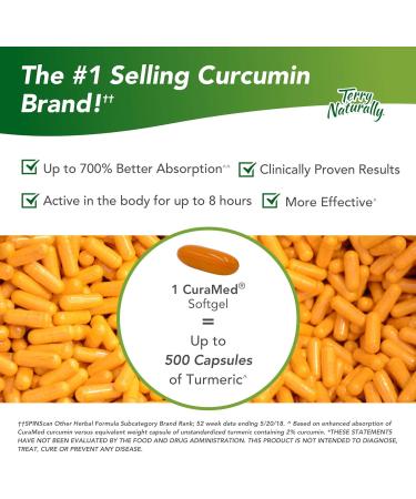 Terry Naturally CuraMed 750mg (2 Pack) - Superior Absorption BCM-95 Curcumin Supplement - Promotes Healthy Inflammation Response - Non-GMO, Gluten-Free, Halal - 120 Total Servings - Buy Online on GoSupps.com