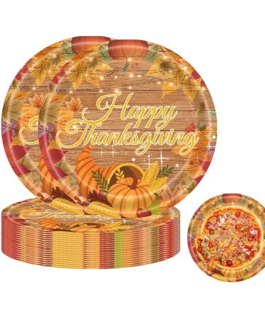 Fall Tableware Set - Fall Thanksgiving Party Paper Supplies | Autumn Non-Reusable Tableware Set Pumpkin Sunflower Maple Leaves Paper Dinnerware Serve 20 for Autumn Thanksgiving 7 Inch Tray - Buy Online on GoSupps.com