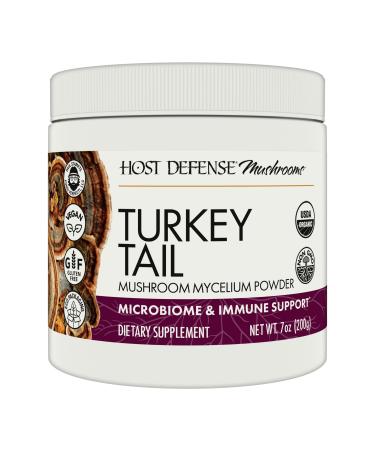 Host Defense Turkey Tail Mushroom Powder - Digestive Health & Immune Response Support Supplement - Mushroom Supplement for Gastrointestinal & Gut Microbiome Support - 7 oz (133 Servings)* 7 Ounce (Pack of 1)