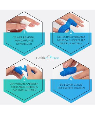 Self-Adhering Finger Pavement Roll - 4x Elastic Bandage Tape (Blue & Skin Color) 2.5cm x 4.5m | Waterproof Dust & Dirt Resistant | 4-Piece Set for Easy Repairs - Buy Online on GoSupps.com