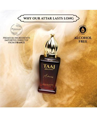 Bella Vi.ta Luxury TAAJ Gold Oud Attar with Caramel Rose Jasmine & Orris for Men and Women Non-Alcoholic Roll On Long Lasting Fragrance 12 ML (Wood) - Buy Online on GoSupps.com