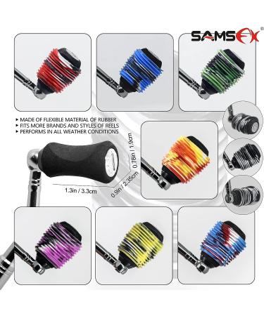 SAMSFX Rubber Reel Handle Grip Sleeve - 12PCS Non-Slip Baitcaster Knob Covers in 6 Colors - Buy Online on GoSupps.com