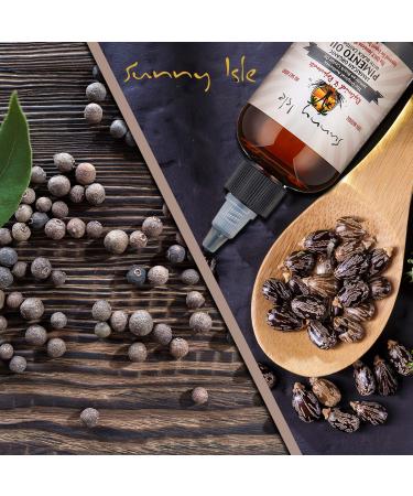Sunny Isle Jamaican Organic Pimento Oil with Black Castor Oil 4oz - Nourish Scalp Strengthen Hair & Relieve Muscle Pain - Shop Internationally - Buy Online on GoSupps.com