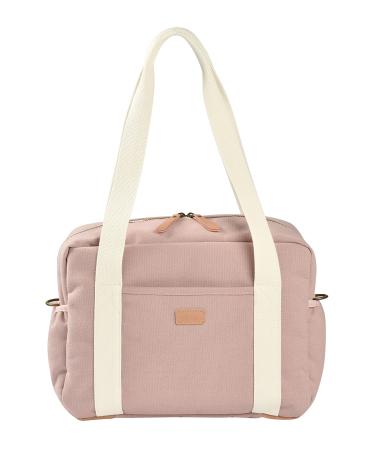 B aba diaper bag for babies several compartments 10 pockets zip trolley case shoulder strap isotherm bag diaper pad water-repellent content 16L bag paris pink