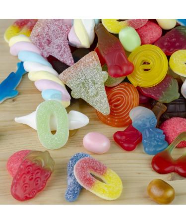 Great Joy Colorful Candy Mix in Pretty Slanted Neck Glass | International Shipping Available - Buy Online on GoSupps.com