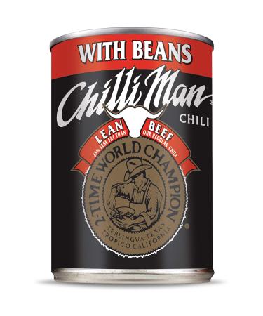 Chilli Man  Canned Chili With Beans, Lean Meat, 15 ounce (Pack of 12) Chili With Beans and Lean Beef 15 Ounce (Pack of 12)