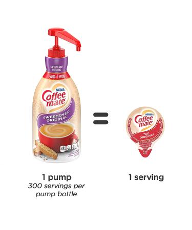 Nestle Coffee mate Sweetened Original Liquid Coffee Creamer Pump Bottle 50.7oz - Non-Dairy, No Refrigeration Needed - Buy Online on GoSupps.com