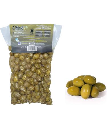 Greek Green Olives with Oregano | 1kg Vacuum-Sealed | Traditional Chalkidiki Variety |Key in The Mediterranean Diet | Loaded with Important Nutrients and Antioxidants| No Preservatives - Buy Online on GoSupps.com