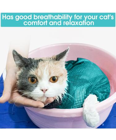 Jantabo 2 Pcs Cat Shower Net Bag Multifunctional Mesh Cat Grooming Bag Cat Restraint Bag for Bathing Ears Clean Nail Trimming Pet Examination Anti-bite and Anti-scratch Keep Pet Calm - Buy Online on GoSupps.com